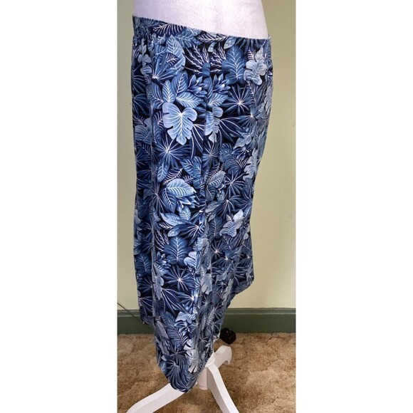 Vintage Margaret Smith Women's Size S Blue Floral Elastic Waist A-Line Skirt - Picture 3 of 8